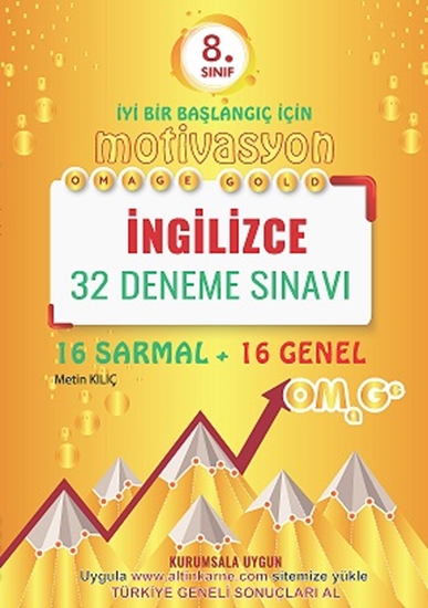 8. Sınıf Omage Gold Motivasyon İngilizce 32 Deneme Sınavı (16 Sarmal + 16 Genel)