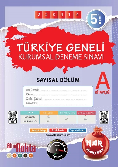 Nartest 5. Sınıf 5. Kurumsal Deneme Nisan A Say Kod 220414