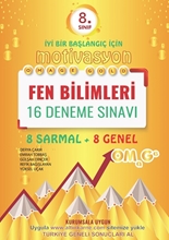 8. Sınıf Omage Motivasyon Fen Bilimleri 16 Deneme Sınavı (8 Sarmal + 8 Genel)