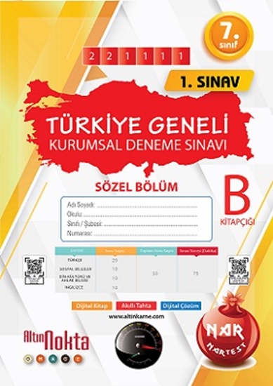 Nartest 7. Sınıf 1. Kurumsal Deneme Kasım B Söz Kod 221111