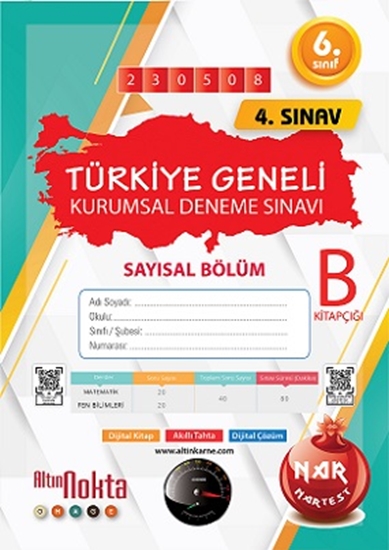 Nartest 6. Sınıf 4. Kurumsal Deneme Mayıs B Say Kod 230508