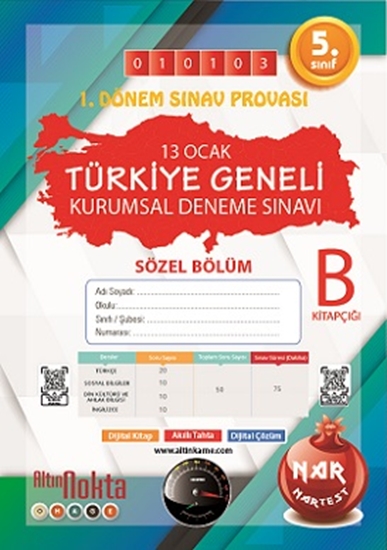 Nartest 5. Sınıf 3. Kurumsal Deneme Ocak B Söz Kod 010103