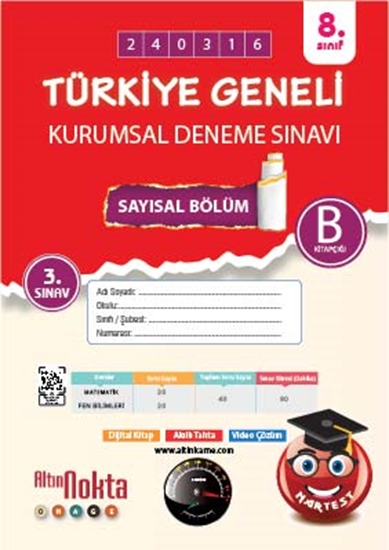 Nartest 8. Sınıf 3. Kurumsal Deneme Mart B Say Kod 240316