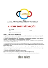 6. Sınıf Ulusal Antalya Matematik Olimpiyatı
