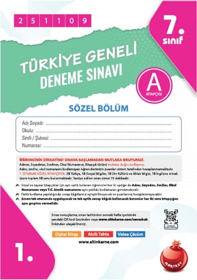 7, Sınıf Türkiye Geneli Ds Kasım A Söz Kod 251109