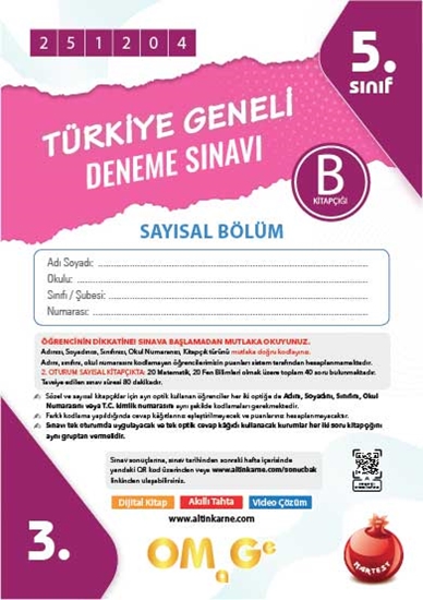 5. Sınıf Türkiye Geneli Ds Aralık B Say Kod 251204