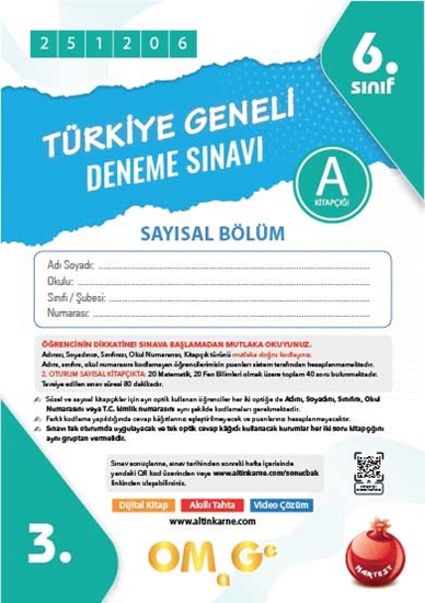 6. Sınıf Türkiye Geneli Ds Aralık A Say Kod 251206