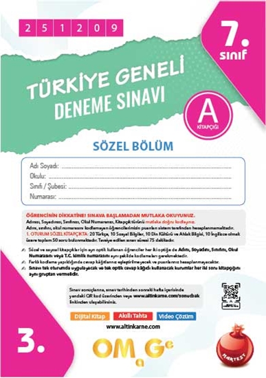 7. Sınıf Türkiye Geneli Ds Aralık A Söz Kod 251209