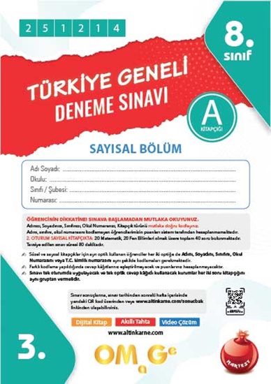 8. Sınıf Türkiye Geneli Ds Aralık A Say Kod 251214