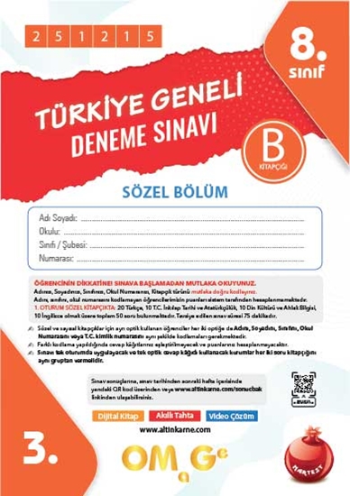 8. Sınıf Türkiye Geneli Ds Aralık B Söz Kod 251215