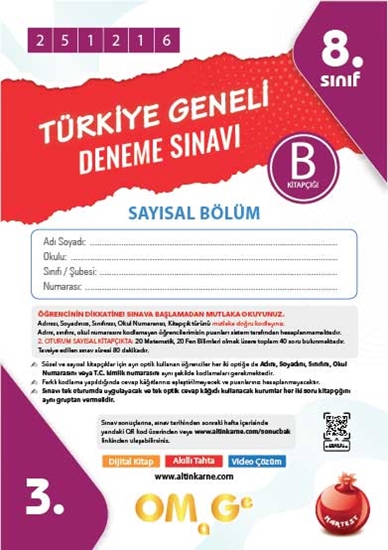 8. Sınıf Türkiye Geneli Ds Aralık B Say Kod 251216