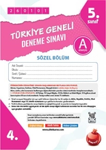 5. Sınıf Türkiye Geneli Ds Ocak A Söz Kod 260101