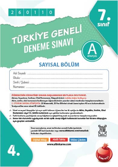 7. Sınıf Türkiye Geneli Ds Ocak A Say Kod 260110