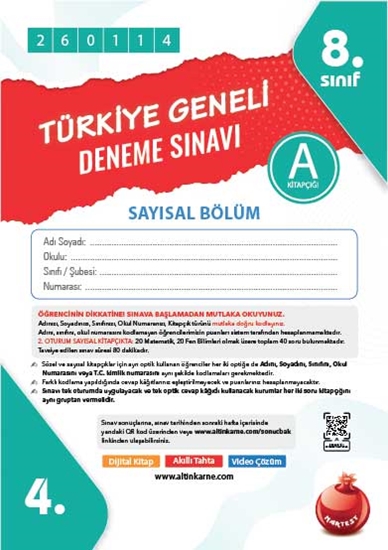 8. Sınıf Türkiye Geneli Ds Ocak A Say Kod 260114