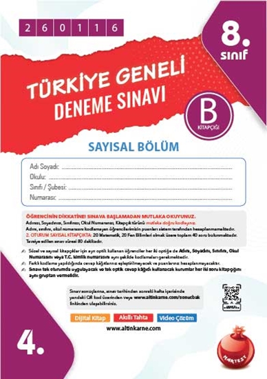 8. Sınıf Türkiye Geneli Ds Ocak B Say Kod 260116
