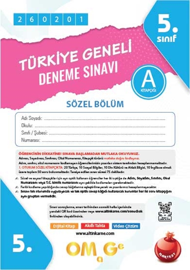 5. Sınıf Türkiye Geneli Ds Şubat A Söz Kod 260201
